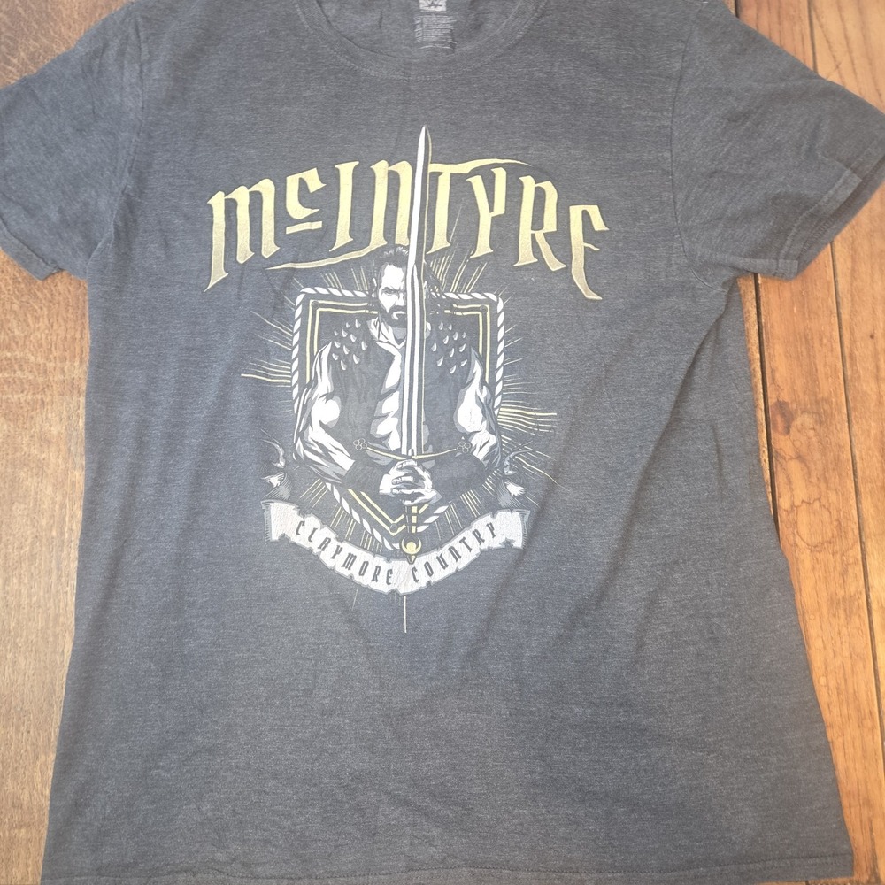 Drew McIntyre T-Shirt Size Large Claymore Country WWE Wrestling Aew Scotland